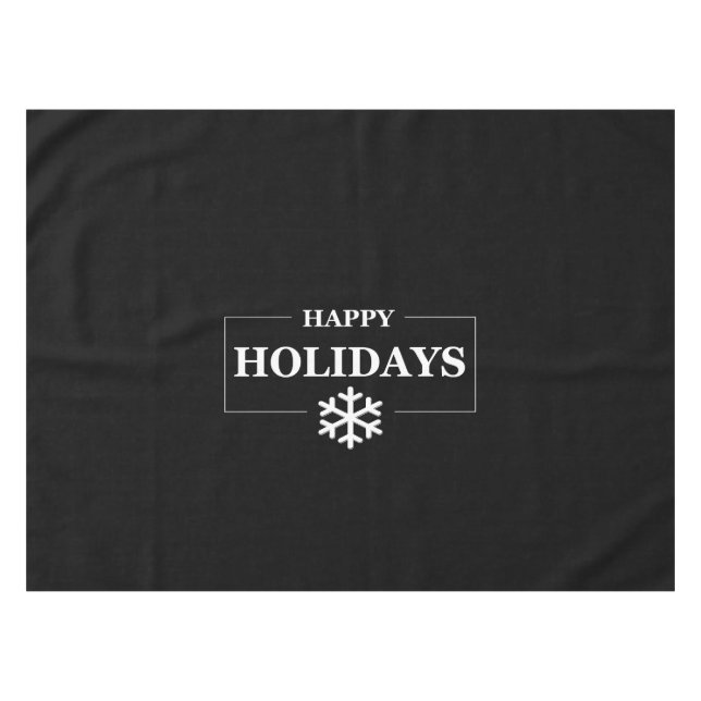 Personalisiertes Weihnachts-Happy Holiday Custom G Tischdecke (Vorderseite (Horizontal))