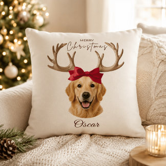 Personalisiertes Weihnachts-Haustier-Foto-Namen-Ki Kissen