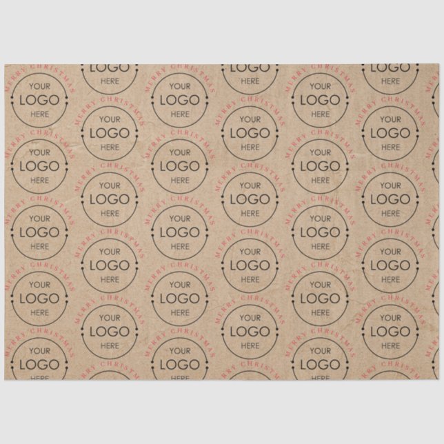 Personalisiertes Weihnachts-Kraft-Logo Seidenpapier (Vorderseite)