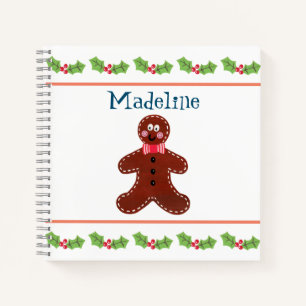 Personalisiertes Weihnachts-Lebkuchenbuch Notizbuch
