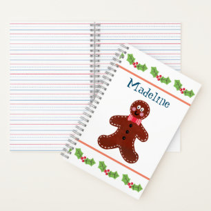 Personalisiertes Weihnachts-Lebkuchenbuch Notizbuch