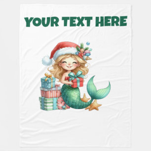 Personalisiertes Weihnachts-Mermaid-Fleece Baby Bl Fleecedecke