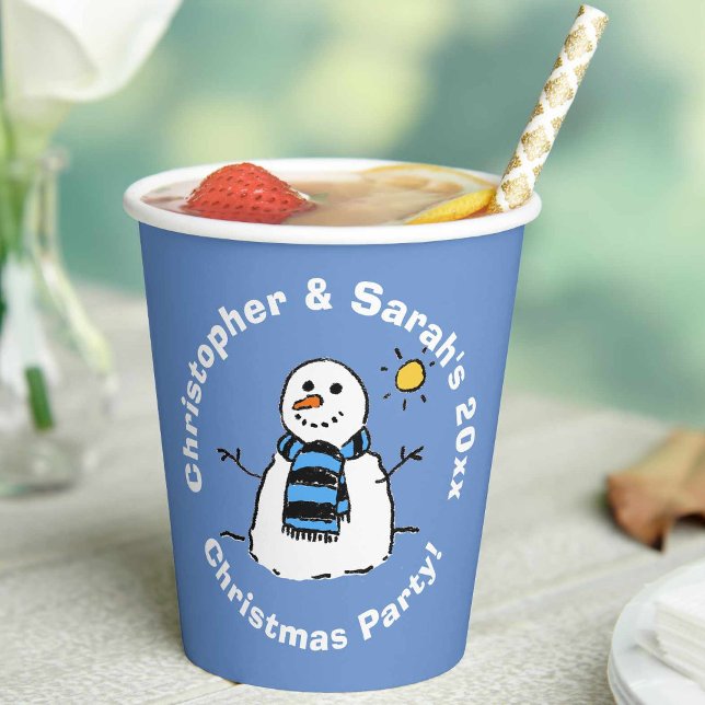 Personalisiertes Weihnachts-Party Snowman Pappbecher (Von Creator hochgeladen)