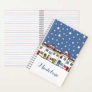 Personalisiertes Weihnachts-Street-Snow-Scanner Notizbuch