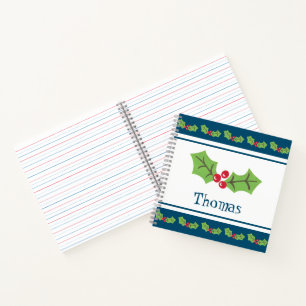 Personalisiertes Weihnachts- und Berries-Notebook Notizbuch