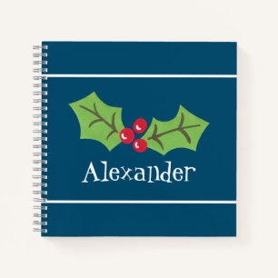 Personalisiertes Weihnachts- und Berries-Notebook Notizbuch