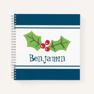 Personalisiertes Weihnachts- und Berries-Notebook Notizbuch