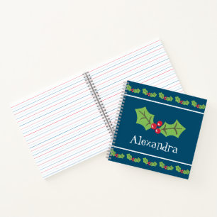 Personalisiertes Weihnachts- und Berries-Notebook Notizbuch