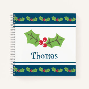 Personalisiertes Weihnachts- und Berries-Notebook Notizbuch