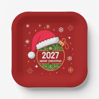 Personalisiertes Weihnachts- und Neujahrsdesign 20 Pappteller