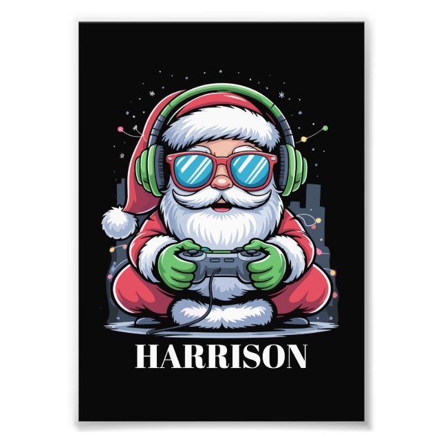 Personalisiertes Weihnachts-Videospiel-Santa Xmas Fotodruck (Vorne)