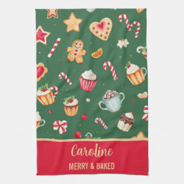 Personalisiertes Weihnachtsbackmuster Geschirrtuch