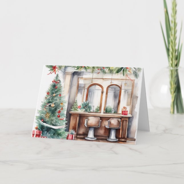 Personalisiertes Weihnachtsbad Feiertagskarte (Vorderseite)