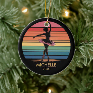 Personalisiertes Weihnachtsballett Balletttänzerin Keramik Ornament