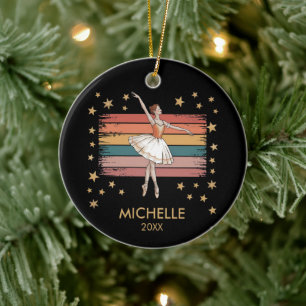 Personalisiertes Weihnachtsballett Balletttänzerin Keramik Ornament