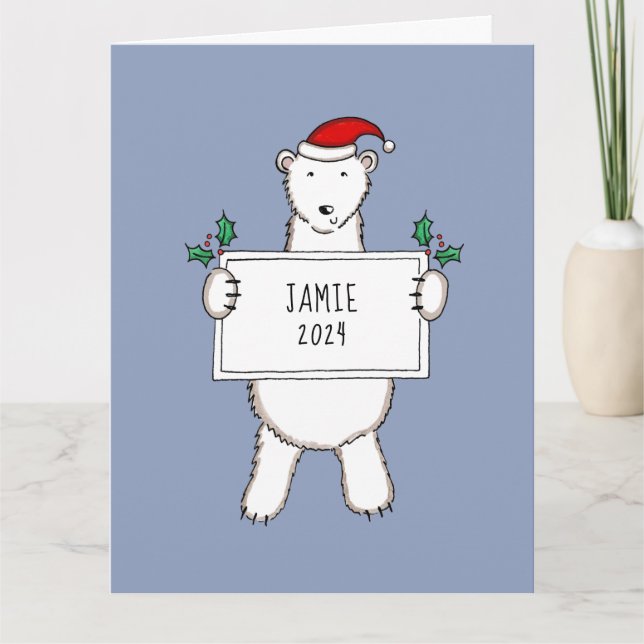 Personalisiertes Weihnachtsbärchen Karte (Vorderseite)