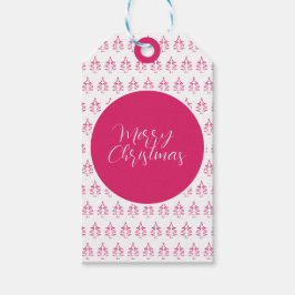 Personalisiertes Weihnachtsbaummuster - Hot Pink Geschenkanhänger