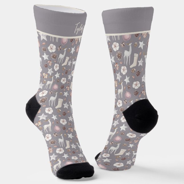 Personalisiertes Weihnachtsbild Socken (Gewinkelt)