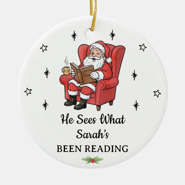 Personalisiertes Weihnachtsbuch Weihnachten Keramik Ornament (Vorne)