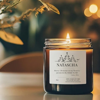 Personalisiertes Weihnachtscreme Quadratischer Aufkleber