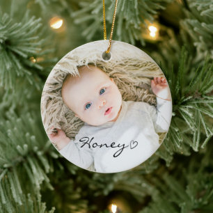 personalisiertes Weihnachtsdekor, individuelles Fo Keramik Ornament