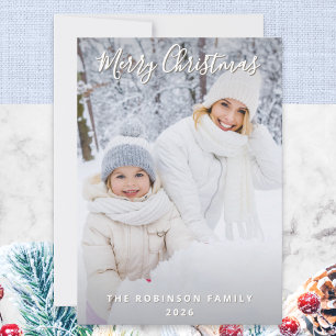 Personalisiertes Weihnachtsfamilienfoto Feiertagskarte