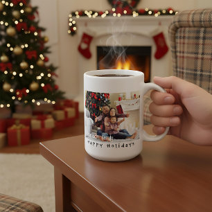 Personalisiertes Weihnachtsfamilienfoto modern ein Kaffeetasse