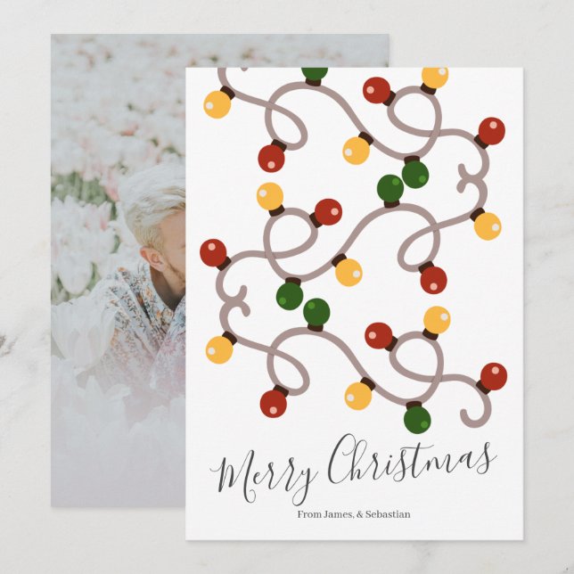 Personalisiertes Weihnachtsfest Foto Feiertagskarte (Vorne/Hinten)