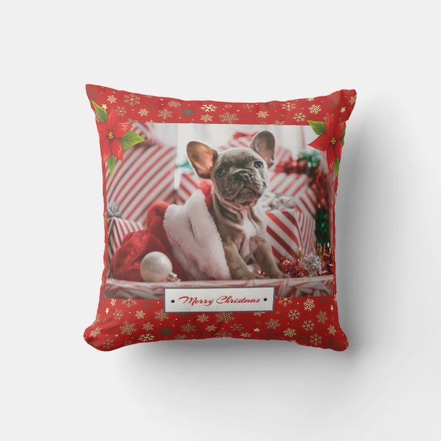 Personalisiertes Weihnachtsfest-Foto Kissen (Vorderseite)