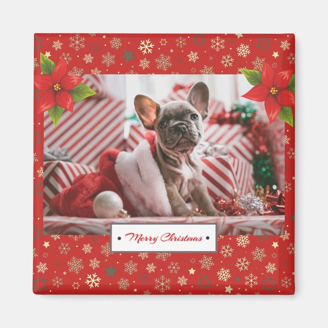 Personalisiertes Weihnachtsfest-Foto Magnet (Vorne)
