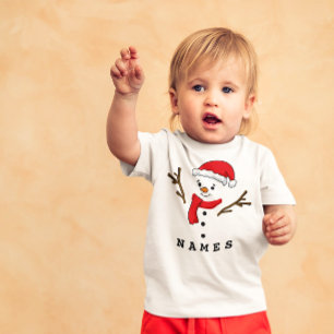 Personalisiertes Weihnachtsfest Funny Snowman Baby T-shirt