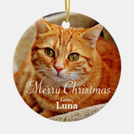 Personalisiertes Weihnachtsfest für Haustiere Foto Keramik Ornament