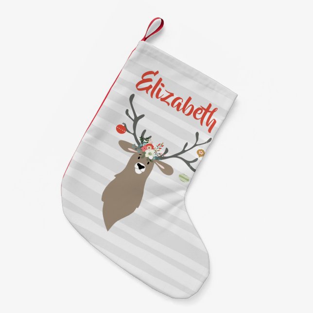 Personalisiertes Weihnachtsfest Kleiner Weihnachtsstrumpf (Vorderansicht (hängend))