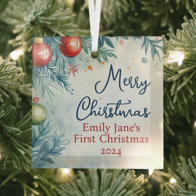Personalisiertes Weihnachtsfest Ornament Aus Glas (Insitu)