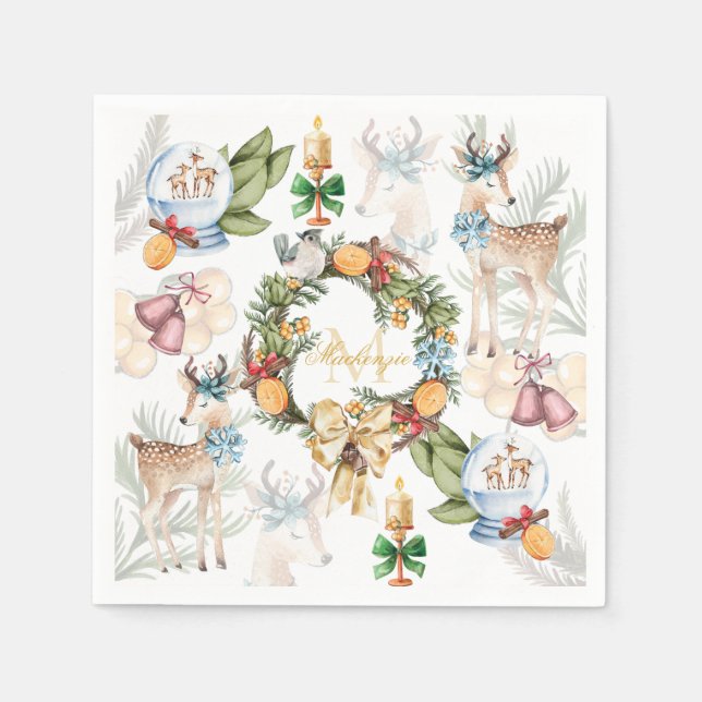 Personalisiertes Weihnachtsfest Serviette (Vorderseite)