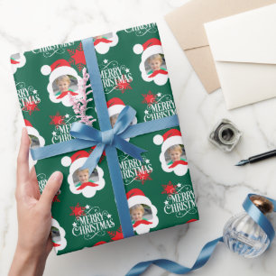 Personalisiertes Weihnachtsfoto Frohe Weihnachten Geschenkpapier