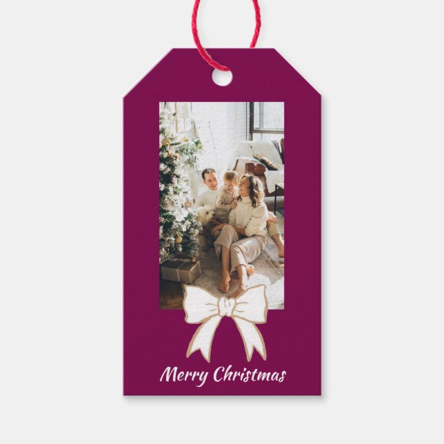 Personalisiertes Weihnachtsfoto-Geschenkanhänger Geschenkanhänger (Vorderseite)