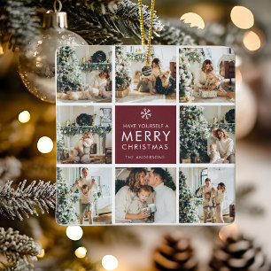 Personalisiertes Weihnachtsfoto Keramikornament