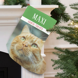 Personalisiertes Weihnachtsfoto von Santa für Katz Kleiner Weihnachtsstrumpf
