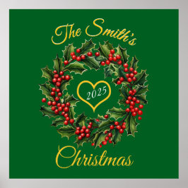 Personalisiertes Weihnachtsgarland Herz Poster