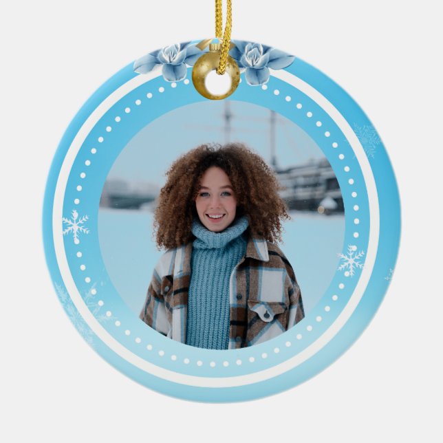 Personalisiertes Weihnachtsgebäck Foto Keramik Ornament (Vorne)