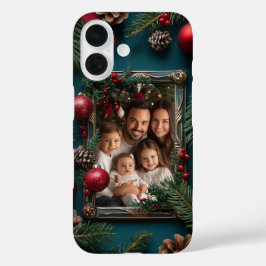 Personalisiertes Weihnachtsgebäck Foto Rahmen Pine iPhone 16 Hülle
