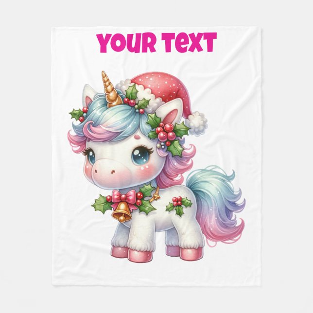 Personalisiertes Weihnachtsgebäck Unicorn Fleece B (Vorderseite)