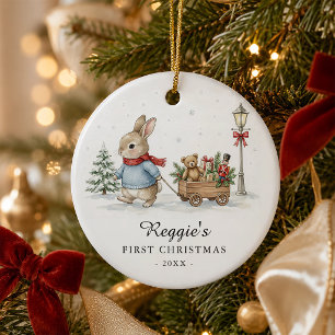 Personalisiertes Weihnachtsgeschenk für Babyjungen Keramik Ornament