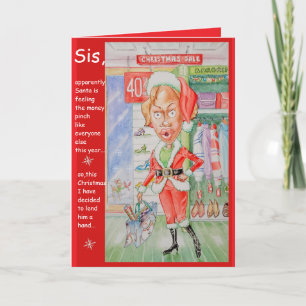 Personalisiertes Weihnachtsgeschenk für die Schwes Karte