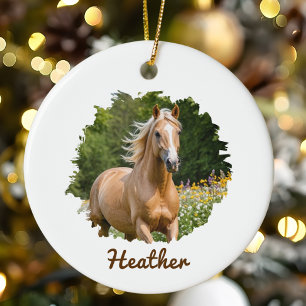 Personalisiertes Weihnachtsgeschenk für Pferde Lov Keramik Ornament
