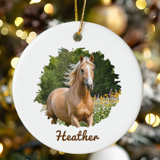 Personalisiertes Weihnachtsgeschenk für Pferde Lov Keramik Ornament