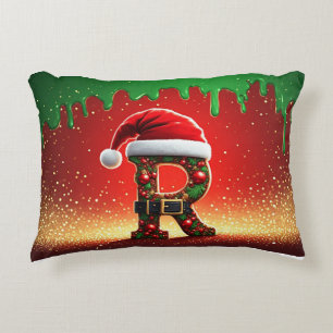 Personalisiertes Weihnachtsgeschenk Monogramm R Dekokissen