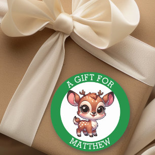 Personalisiertes Weihnachtsgeschenk Runder Aufkleber