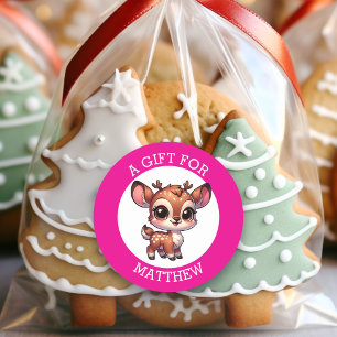 Personalisiertes Weihnachtsgeschenk Runder Aufkleber